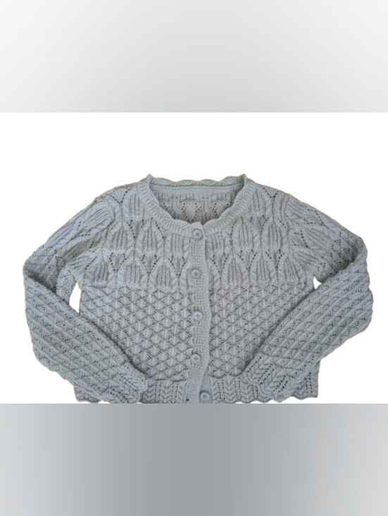 Nolabel Sweaters - Gray Knit Women's Cropped Cardigan